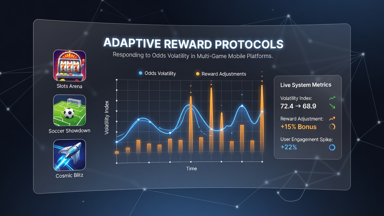 Dashboard visualization of adaptive reward adjustments linked to odds volatility metrics