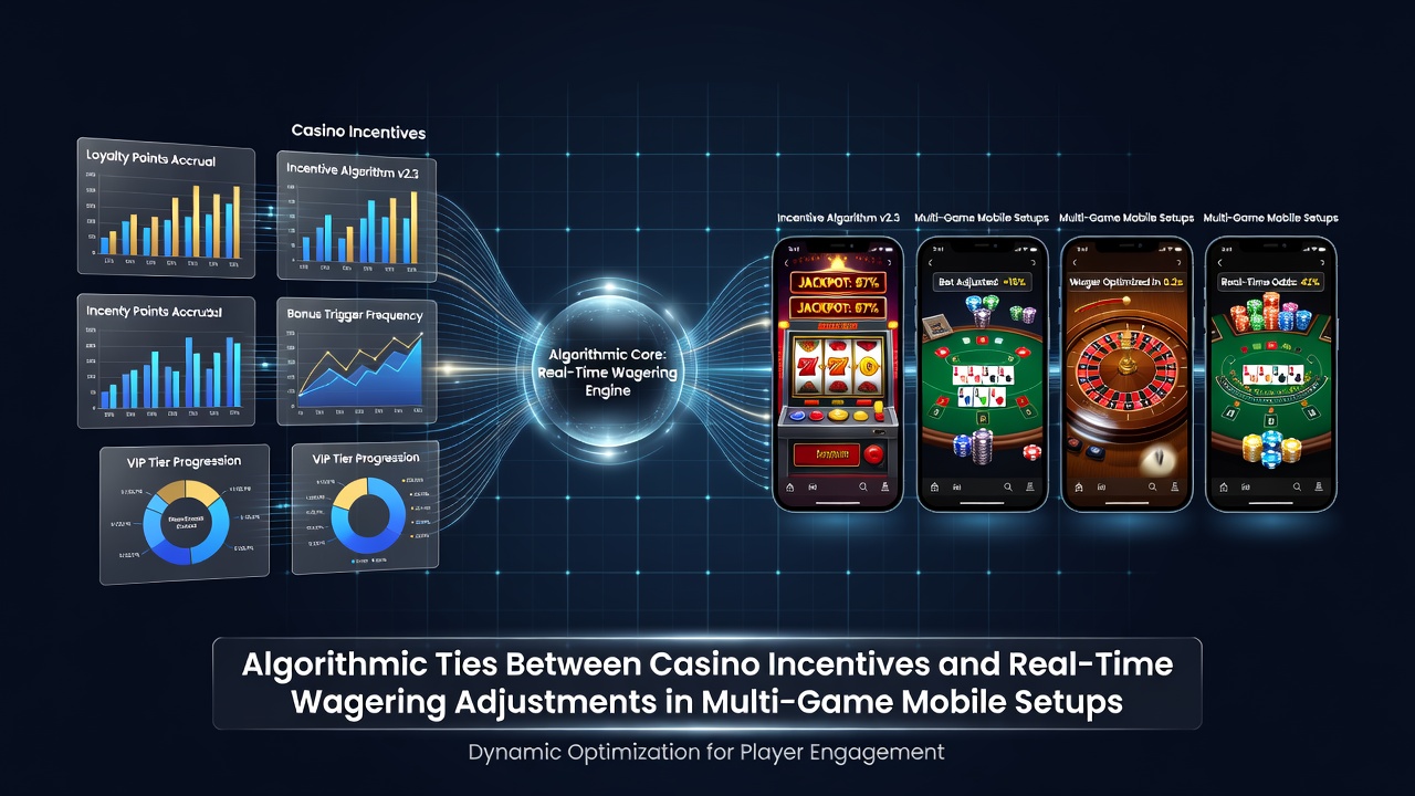 Mobile app interface showing casino bonuses and real-time wagering adjustments