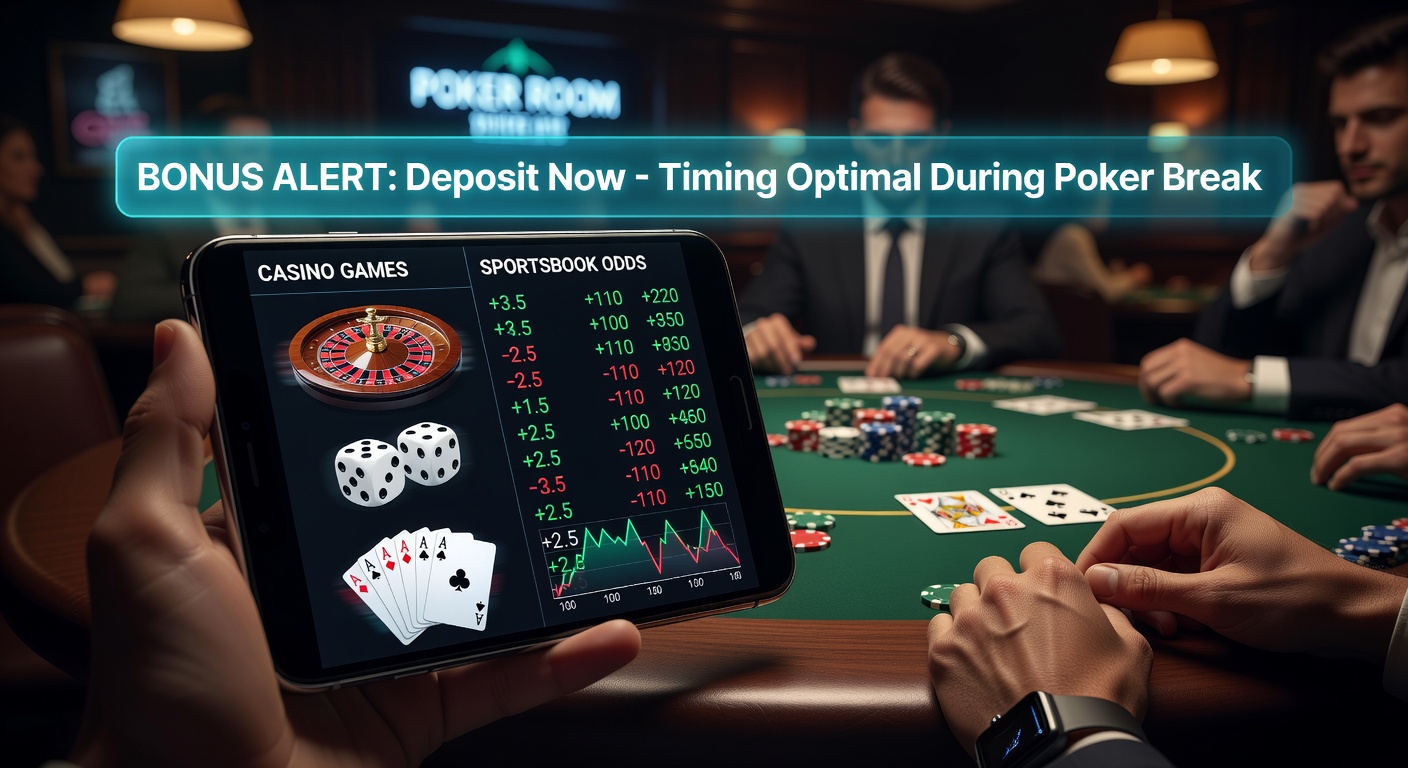 Mobile poker player reviewing sportsbook odds and casino bonus options during a cash game break