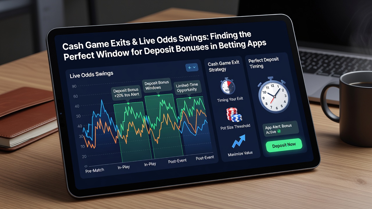Close-up of live odds changing on a betting app during a sports event with poker session timer visible