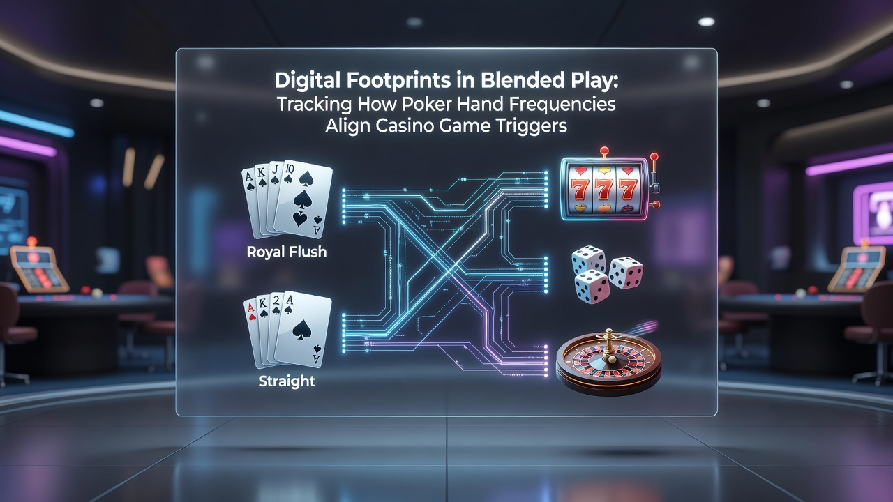 Analytics dashboard displaying poker hand ranges synchronized with sports line movements and casino trigger events