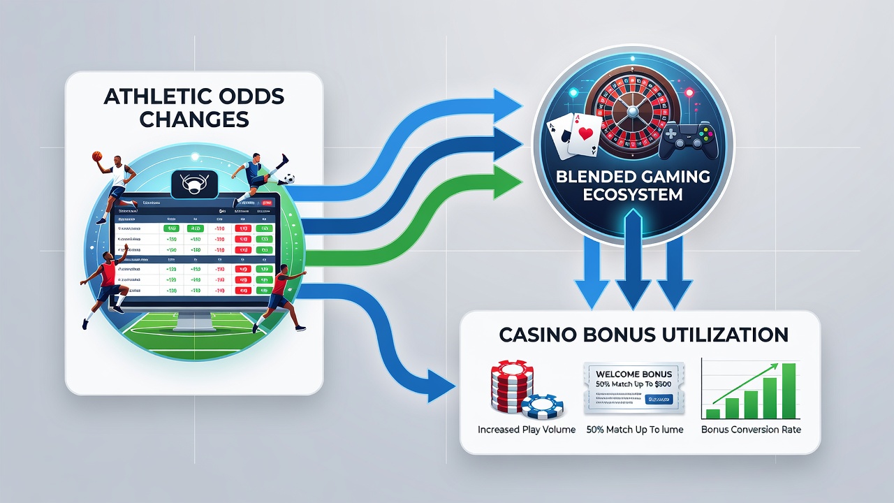 Mobile interface screenshot illustrating real-time sports odds updating alongside casino bonus progress bars during a poker session