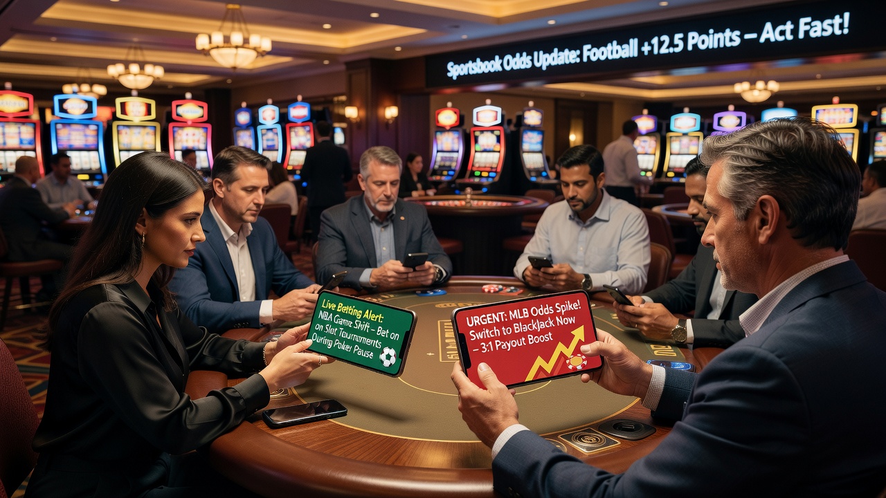 Analytics dashboard displaying notification click-through rates and casino game session lengths during sports odds spikes