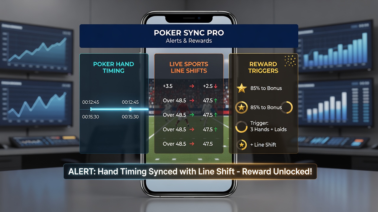 Detailed view of reward trigger dashboard highlighting synced poker and sports events with active bonus indicators