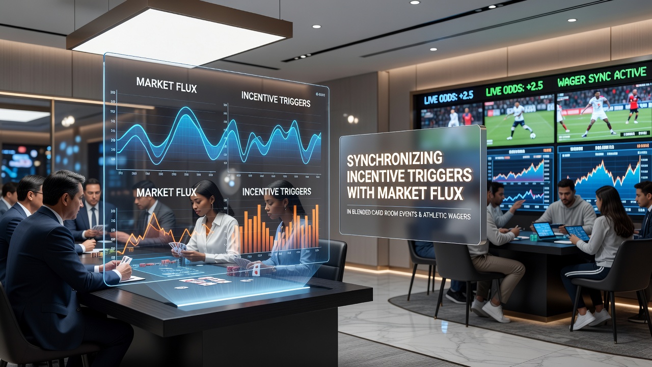 Digital interface displaying synchronized poker tables and live sports betting odds with bonus activation indicators